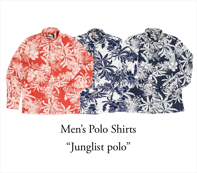 Mens long sleeve　Polo Shirt Junglist polo