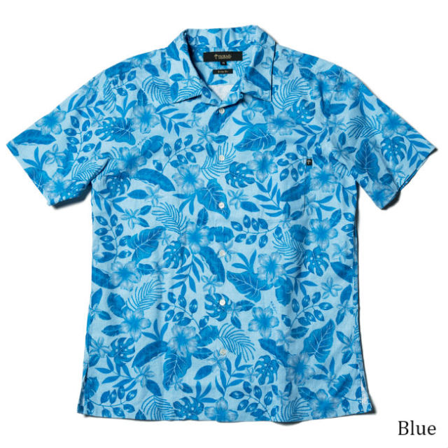 メンズ半袖アロハシャツ/Misty Flowers