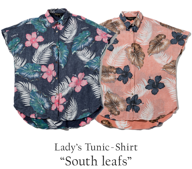 レディースチュニックシャツ/South leafs